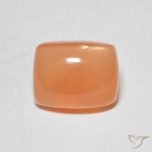 2.44ct Natural Damasco Laranja Quente Pedra da Lua, Almofada, Translúcido