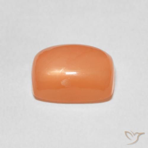 Pedra da Lua Damasco Laranja Quente Natural 2.44ct, Almofada, Translúcido