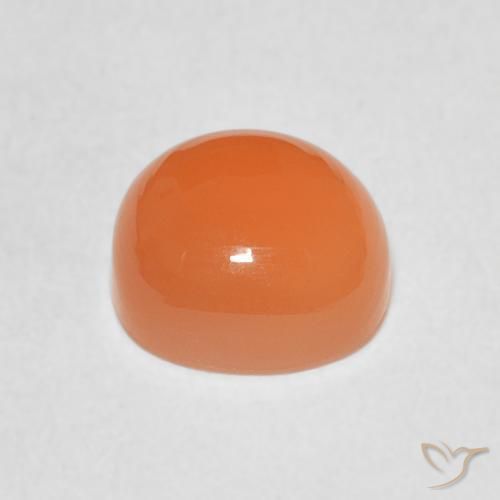 Pedra da Lua Damasco Laranja Quente Natural 2.26ct, Almofada, Translúcido