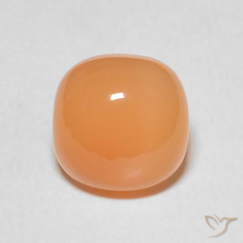 2.16ct Natural Damasco Laranja Quente Pedra da Lua, Almofada, Translúcido