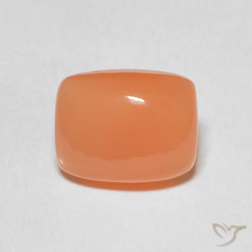 2.12ct Natural Laranja Avermelhado Claro Pedra da Lua, Almofada, Translúcido
