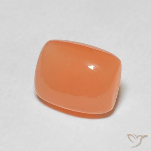 Pedra da Lua Laranja Avermelhado Claro Natural 2.12ct, Almofada, Translúcido