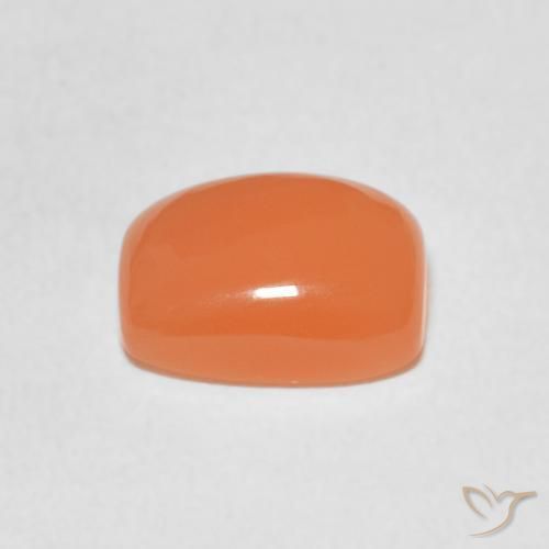 Pedra da Lua Laranja Avermelhado Claro Natural 2.12ct, Almofada, Translúcido