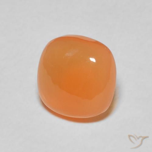 Pedra da Lua Damasco Laranja Quente Natural 2.07ct, Almofada, Translúcido