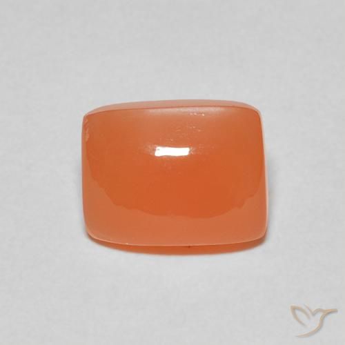 2.40ct Natural Laranja Profundo Pedra da Lua, Almofada, Translúcido