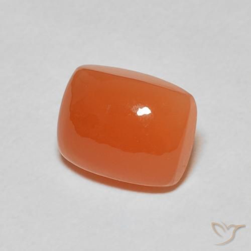 Pedra da Lua Laranja Intenso Natural 2.78ct, Almofada, Translúcido