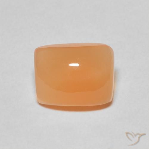 2.53ct Natural damasco laranja Pedra da Lua, Almofada, Translúcido