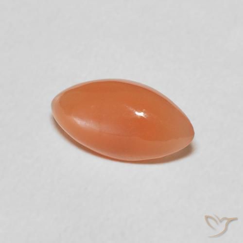 Pedra da Lua Laranja Médio Natural 0.89ct, Marquesa, Translúcido