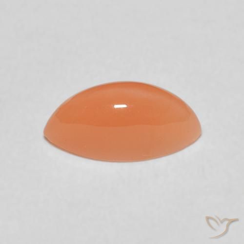 Pedra da Lua Laranja Avermelhado Claro Natural 1.42ct, Marquesa, Translúcido