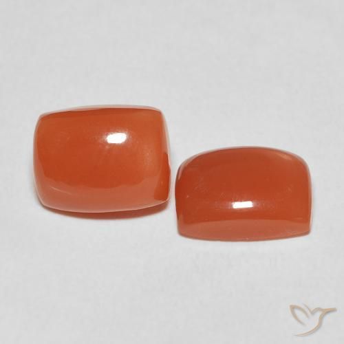 Pedras preciosas de Pedra da Lua Laranja Médio natural de 4.60 ct, Almofada, Translúcido