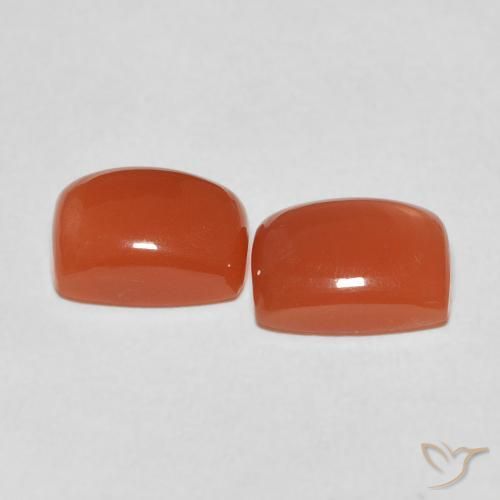 Pedras preciosas de Pedra da Lua Laranja Médio natural de 4.60 ct, Almofada, Translúcido
