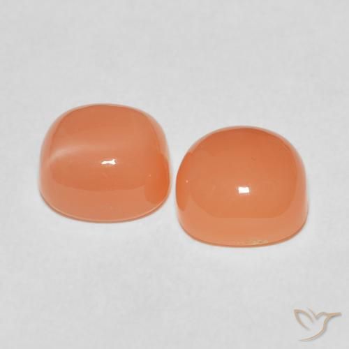 Pedras preciosas de Pedra da Lua Laranja Avermelhado Claro natural de 5.20 ct, Almofada, Translúcido