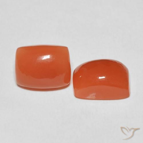 Pedras preciosas de Pedra da Lua fogo laranja natural de 4.77 ct, Almofada, Translúcido