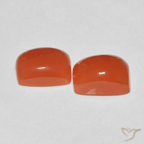 Pedras preciosas de Pedra da Lua fogo laranja natural de 4.77 ct, Almofada, Translúcido