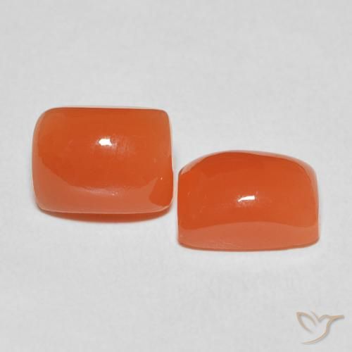 Pedras preciosas de Pedra da Lua fogo laranja natural de 5.26 ct, Almofada, Translúcido