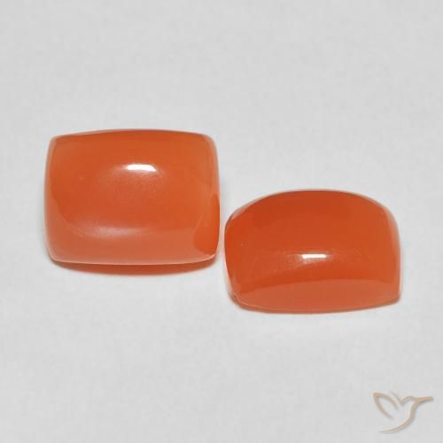 Pedras preciosas de Pedra da Lua Laranja Intenso natural de 5.03 ct, Almofada, Translúcido