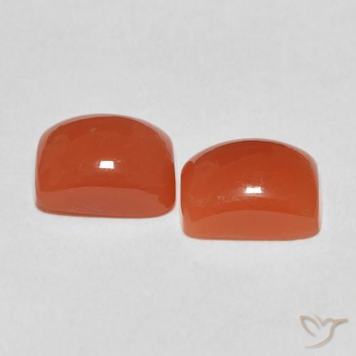 Pedras preciosas de Pedra da Lua Laranja Médio natural de 5.32 ct, Almofada, Translúcido
