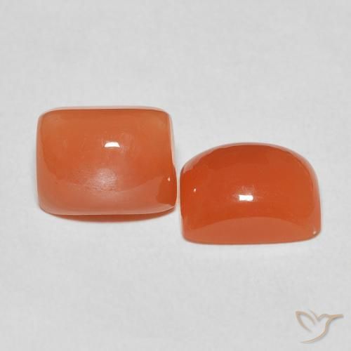Pedras preciosas de Pedra da Lua fogo laranja natural de 5.23 ct, Almofada, Translúcido