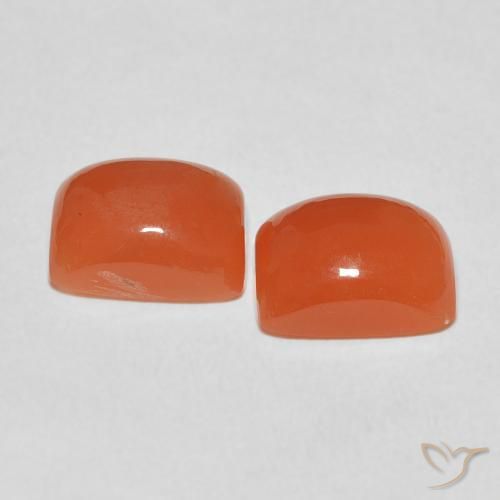 Pedras preciosas de Pedra da Lua fogo laranja natural de 5.23 ct, Almofada, Translúcido