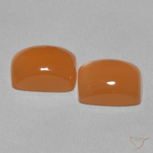 Pedras preciosas de Pedra da Lua Damasco Laranja Quente natural de 5.07 ct, Almofada, Translúcido
