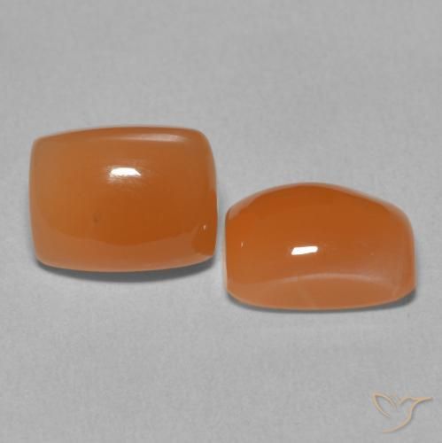Pedras preciosas de Pedra da Lua Damasco Laranja Quente natural de 4.76 ct, Almofada, Translúcido