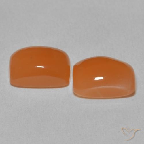 Pedras preciosas de Pedra da Lua Damasco Laranja Quente natural de 4.76 ct, Almofada, Translúcido
