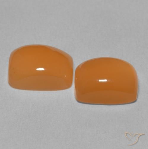 Pedras preciosas de Pedra da Lua laranja avermelhado natural de 5.14 ct, Almofada, Translúcido