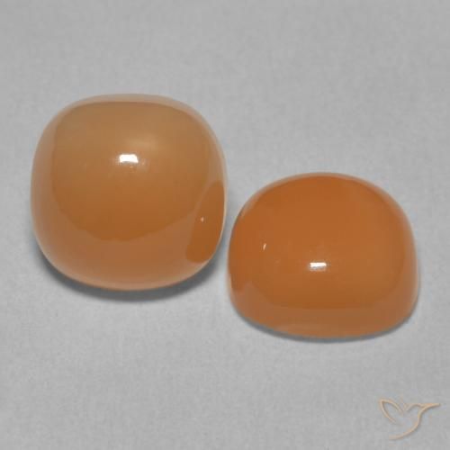 Pedras preciosas de Pedra da Lua Laranja claro natural de 4.54 ct, Almofada, Translúcido