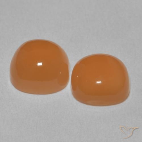 Pedras preciosas de Pedra da Lua Laranja claro natural de 4.54 ct, Almofada, Translúcido