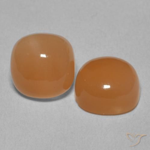 Pedras preciosas de Pedra da Lua laranja avermelhado natural de 4.79 ct, Almofada, Translúcido