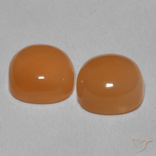 Pedras preciosas de Pedra da Lua laranja avermelhado natural de 4.79 ct, Almofada, Translúcido