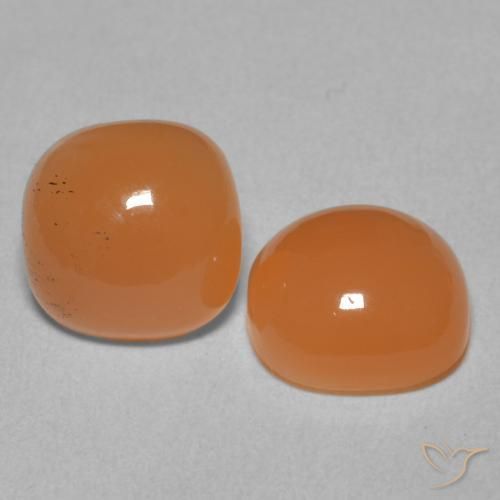Pedras preciosas de Pedra da Lua Laranja Médio natural de 4.28 ct, Almofada, Translúcido