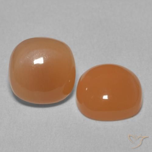 Pedras preciosas de Pedra da Lua Damasco Laranja Quente natural de 4.03 ct, Almofada, Translúcido