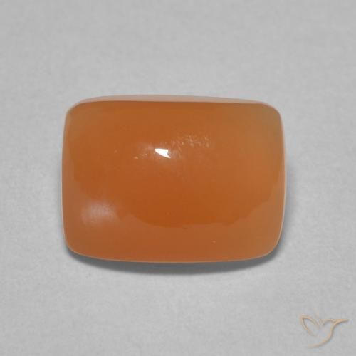 2.14ct Natural Laranja Médio Pedra da Lua, Almofada, Translúcido