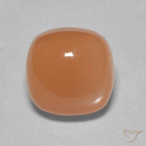 2.53ct Natural pêssego laranja Pedra da Lua, Almofada, Translúcido
