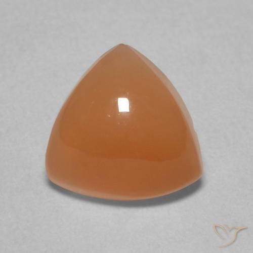 1.63ct Natural Laranja Profundo Pedra da Lua, Trilhão, Translúcido