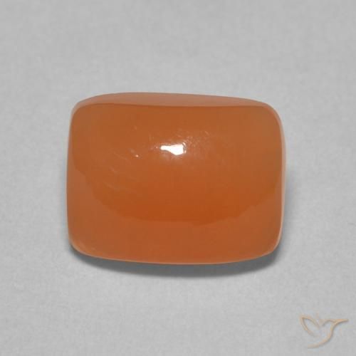 2.28ct Natural Laranja Médio Pedra da Lua, Almofada, Translúcido