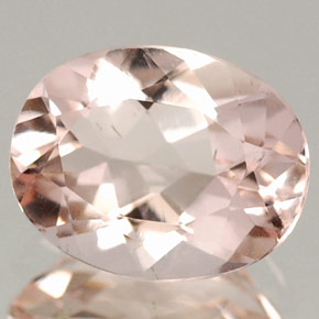 Morganita rosa natural 1,50ct, corte oval, VVS-VS