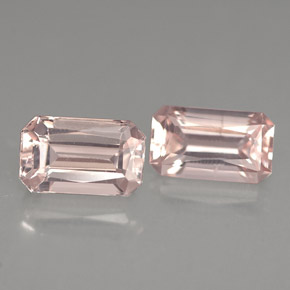 Pedras preciosas de morganita rosa natural de  ct, corte esmeralda, VS