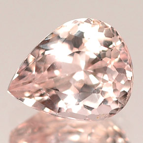 Morganita rosa natural 1,17ct, formato de pêra, VVS-VS