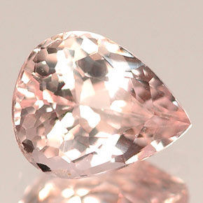 Morganita rosa natural 1,17ct, formato de pêra, VVS-VS