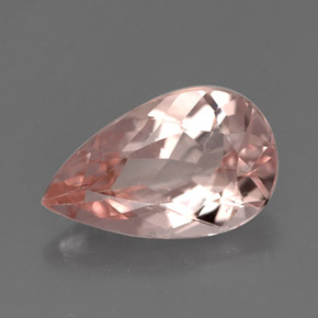 Morganita rosa natural 3,13ct, formato de pêra, VS