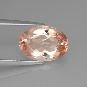 Morganita rosa natural 3,16ct, corte oval, VVS