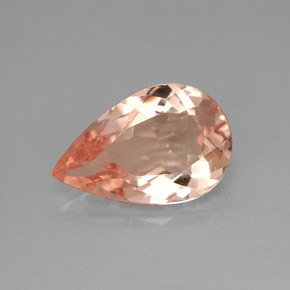Morganita Salmão Natural 3.73ct, Formato de pêra, VVS
