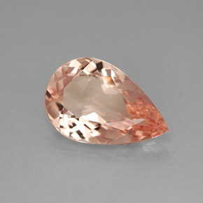 Morganita Salmão Natural 3.73ct, Formato de pêra, VVS