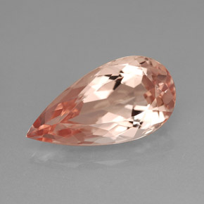 Morganita Salmão Natural 4.26ct, Formato de pêra, VVS
