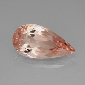 Morganita Salmão Natural 4.26ct, Formato de pêra, VVS