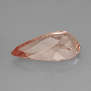 Morganita Salmão Natural 4.26ct, Formato de pêra, VVS