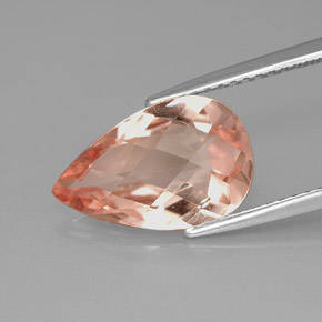 Morganita rosa natural 2,80ct, formato de pêra, VVS-VS