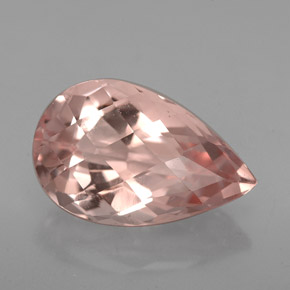 Morganita rosa natural 4,19ct, formato de pêra, VVS-VS